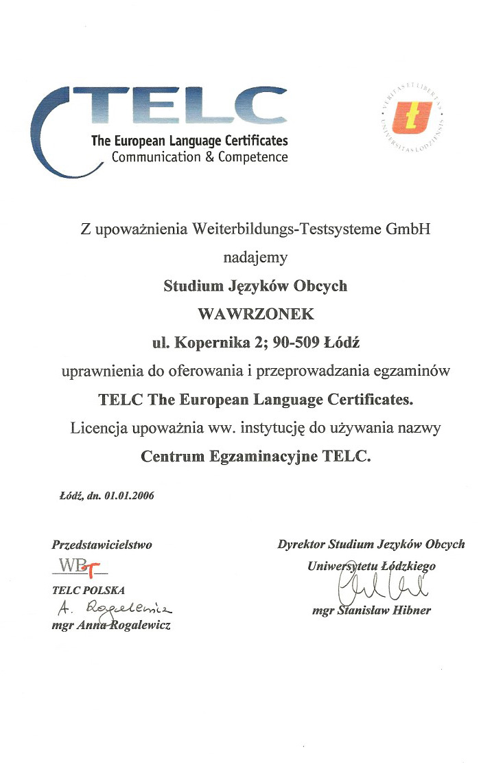 TELC certificate